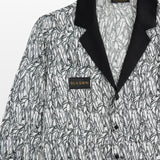 Feathers Black & White  Unisex Long Pajama Set