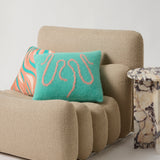 Logo Alpaca Cushion Electric Green & Fusion Coral