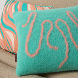 Logo Alpaca Cushion Electric Green & Fusion Coral