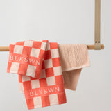 Checkerboard Hand Towels Fusion Coral