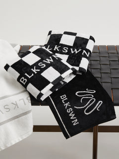Checkerboard Black & White Hand Towel