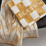 Checkerboard Gold & White Hand Towel