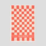 Checkerboard Hand Towels Fusion Coral