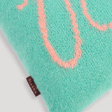 Logo Alpaca Cushion Electric Green & Fusion Coral