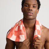 Checkerboard Hand Towels Fusion Coral